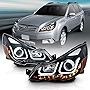 AmeriLite 2010-2012 Dual LED Bar Projector Black Headlights for Legacy Outback - Passenger and Driver Side