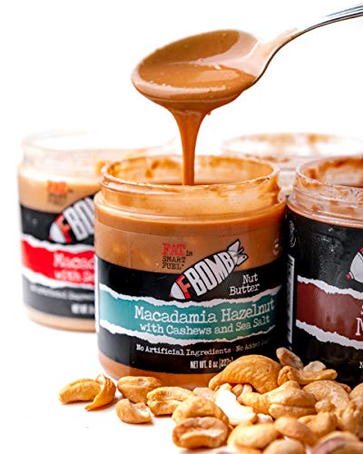 FBOMB Macadamia Nut Butter: Keto Fat Bombs, Natural Roasted Macadamia Nuts | High Fat, Low Carb Snack, Energy | Paleo, Healthy, Keto Snacks | Macadamia Hazelnut - 8oz Jar - Thumbnail 7