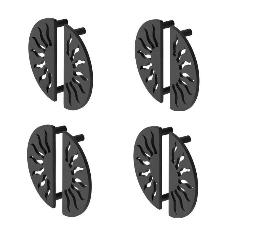 Image of COMPASS Stainless Steel Surya Cabinet Knobs, Drawer Pulls, Knobs for Dresser Drawers, Drawer Knobs Handle, Kitchen Knobs (Jet Black Finish) Pack of 8 pcs