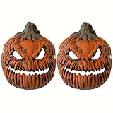 Halloween Pumpkin Porch Light Covers (2-Pack) Lamp Post Covers Festive Holiday Decoration for Porch, Garage, Front Door, Outdoor, Ceiling Lights, Pumpkin Face Mask, Seasonal Décor