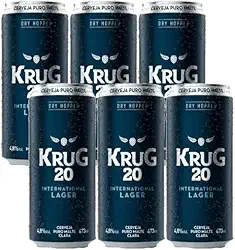Pack 06un Cerveja Krug 20 Internacional Lager Sem Glúten 473ml