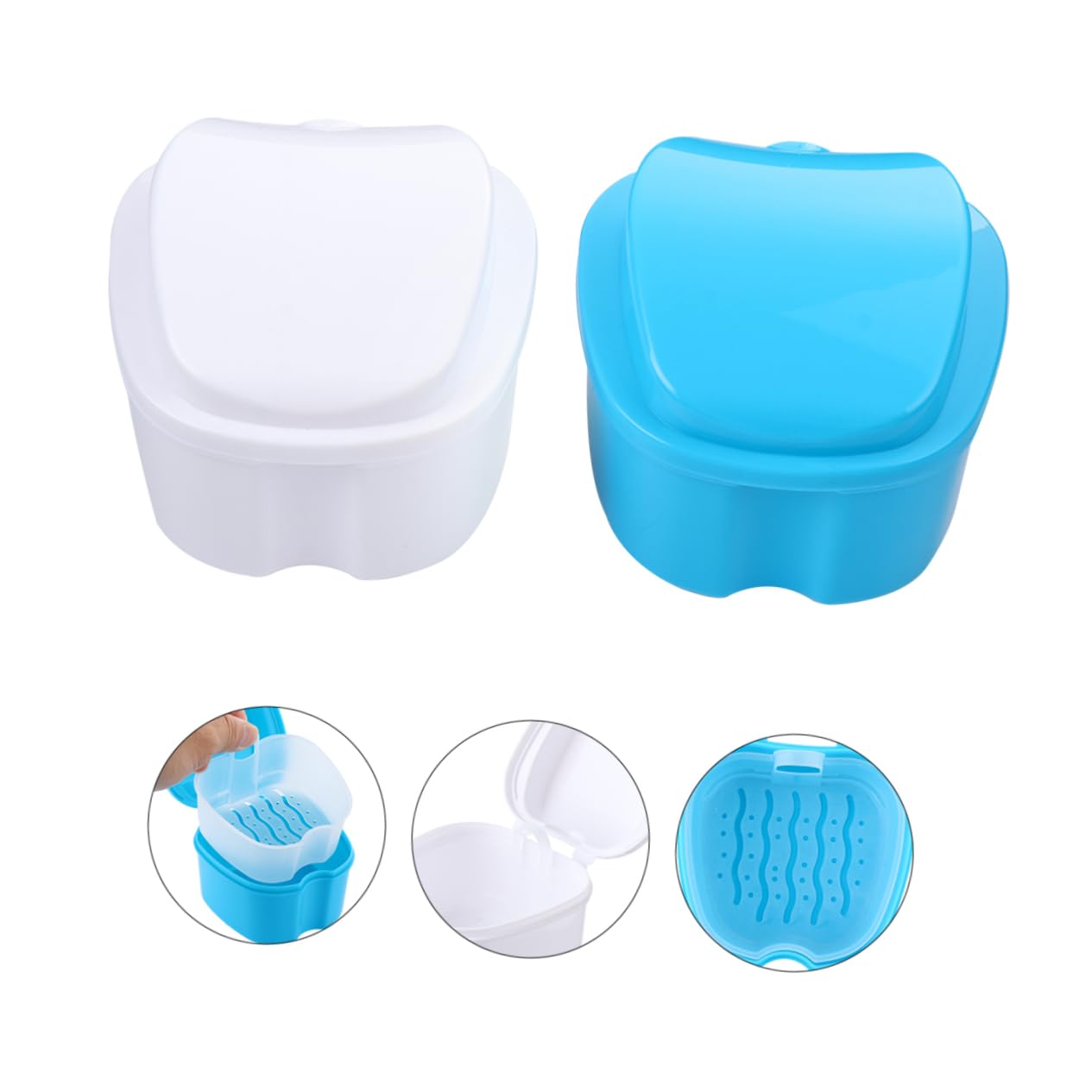 Healvian 8pezzi Scatola Portatile Per Denti Falsi Contenitore Sicuro Per Protesi Con Design Compatto Facile Da Trasportare