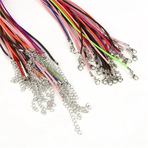 Cordon cordon 100 pcs coton ciré violet 2mm avec fermoir pour création bijoux DIY