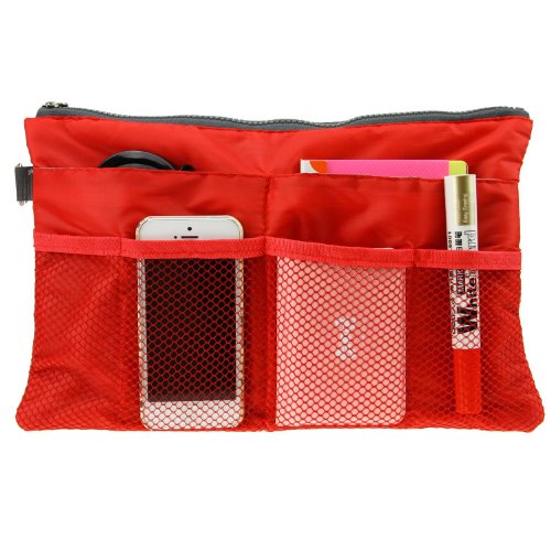 Travel Cosmetic Clear Makeup Insert Bag Nylon Zippered Mesh Bag Toiletry Handbag Purse Organizer Pouch Bag in Bag Tidy Luggage Storage Organiser