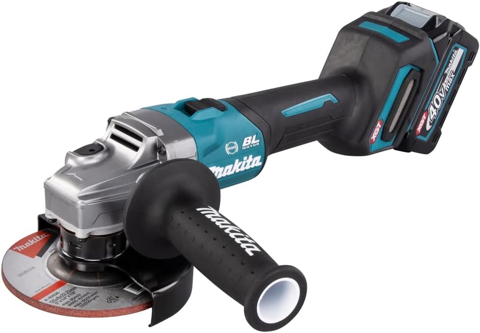 Makita GA005GM201 Cordless Angle Grinder 40V Max/4.0 Ah, 2 Batteries + MAKPAC Charger