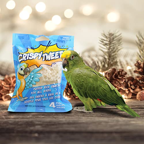Image of Penn-Plax Tweet Eats: Crispy Tweets a€ inch Natural Puffed Rice Pet Treats for All Birds a€ inch Fun Way to Hand Feed a€ inch 4 Pieces (Pack of 2)