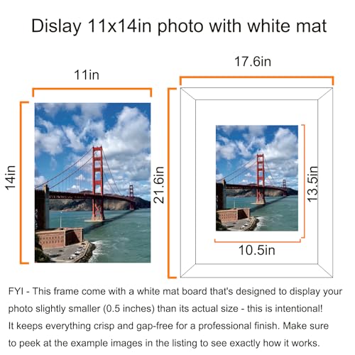 Image of LUCKYLIFE 16x20 Frames, Picture Frames for Wall, Display Pictures 11x14 with Mat or 16x20 without Mat, Pack of 2, Rustic Brown