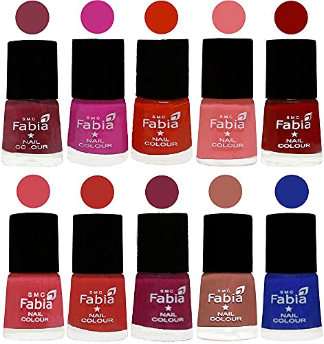 Image of ALL IN ONE (PACK OF 10), Long Lasting Glossy Nail Polish, 6 ml Each, All Vibrant Colours,02295