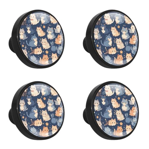 NUEAHEDN 4 PCS Cartoon Animals Cabinet Knobs, Bathroom Drawer Pulls Handles, Round Dresser Knobs Door Knobs for Kitchen Cupboard Nursery Wardrobes