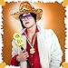 Yahenda 4 Pcs Halloween Pimp Costume Accessories Include Tiger Print Hat Dollar Scepter Pimp Cane Dollar Necklace Retro Sunglasses for Men Women 80s 90s Halloween Dress up Parties