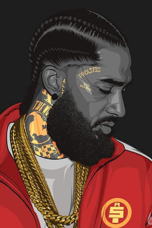 Poster of Nipsey Hussle, Nipsey Hussle for Room Wall Decoration, Unframed, Size - 12 X 18 Inches || VE ART 11508