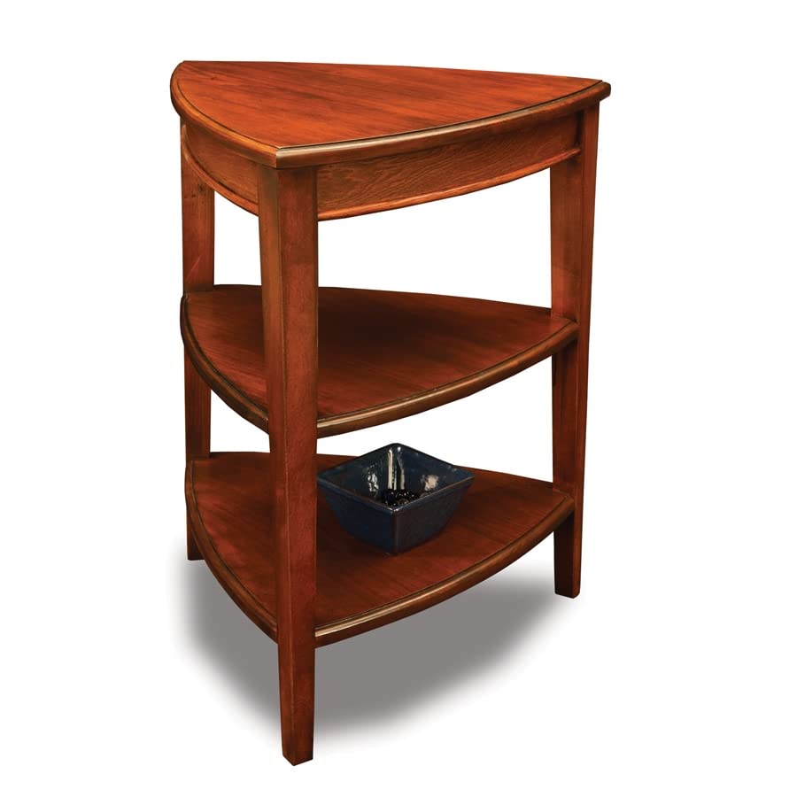 Image of Leick Home Shield Wedge End Table, 21 inch, Glazed Auburn
