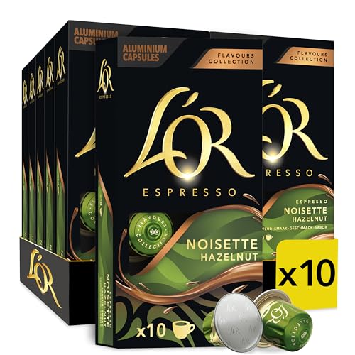 L'OR Espresso Café Noisette, 100 Capsules Aluminium Riche et Expressif, Compatible Nespresso ®*...