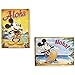 CUCUBA Kustom Art Set de 2 aimants (aimant) Série Figurines Disney Mickey et Minnie Aloha Style Vintage pour frigo / Garage/Bar de Collection Impression sur bois 10 x 6 cm.