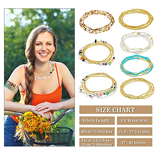 Jadive 7 Pieces Waist Beads for Women Jewelry Belly Beads Chains Summer African Beach Bikini Body Belly Chains Jewelry3