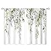 oolygoo Eucalyptus Botanical Leaves Floral Kitchen Window Curtains Over Sink Boho Farmhouse Flower Leaf Small Window Treatment Sage Green Cafe Short Curtains for Bathroom Tier Drapes 27.5x39 inch
