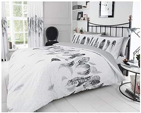 GC GAVENO CAVAILIA Polycotton Duvet Covers Super King Size, Feather Bedding Sets, Cosy Comforter Bed Set, White