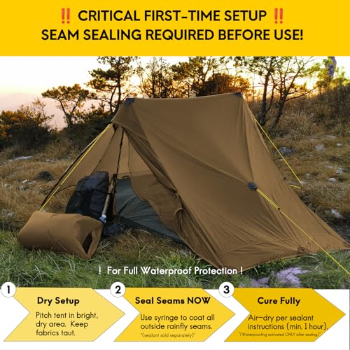 Image of LANSHAN Ultralight Waterproof 1-2 Person Backpacking Tent | Ultralight waterproof nylon, pitch anywhere, for camping & travel.