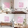 Motivation Phrase Nothing Worth Doing is Ever Easy Vinyl Art Sticker 51x60.1cm It Won't Fall Off Pink #1