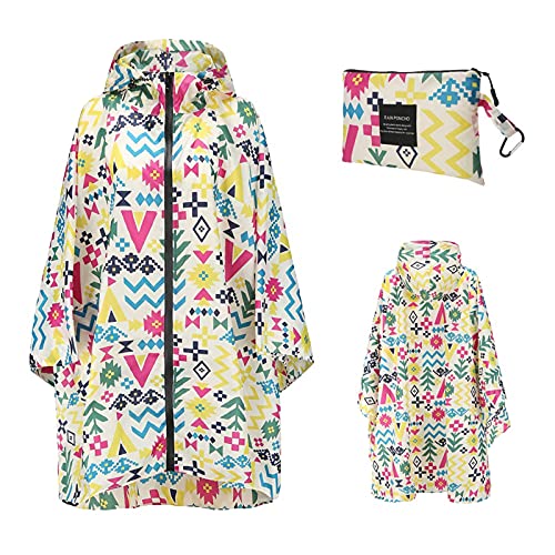 Regen Poncho Jacke Mantel Für Damen Herren Bunt Regenponcho Regenjacke Mit Kapuze Fahrrad Compact Regen Cape Für Wandern Outdoor Camping, Mit Tasche, Einheitsgröße 00c...
