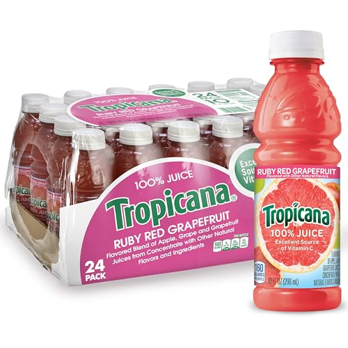 Tropicana 100% Ruby Red Grapefruit Juice, 10oz, 24 Bottles