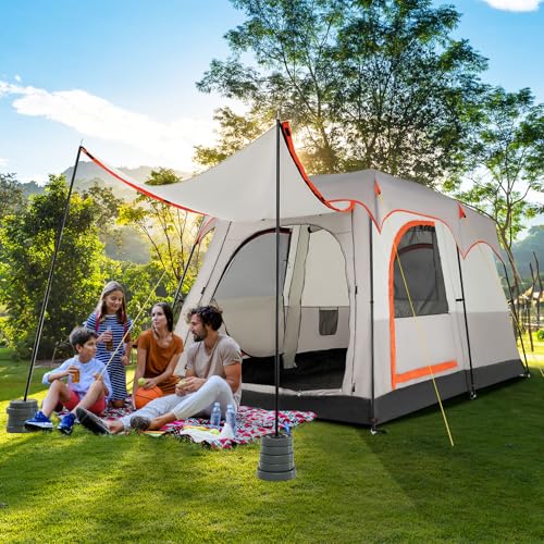 Carpa para camping 6 personas con 2 dormitorios y techo doble impermeable miniatura 6