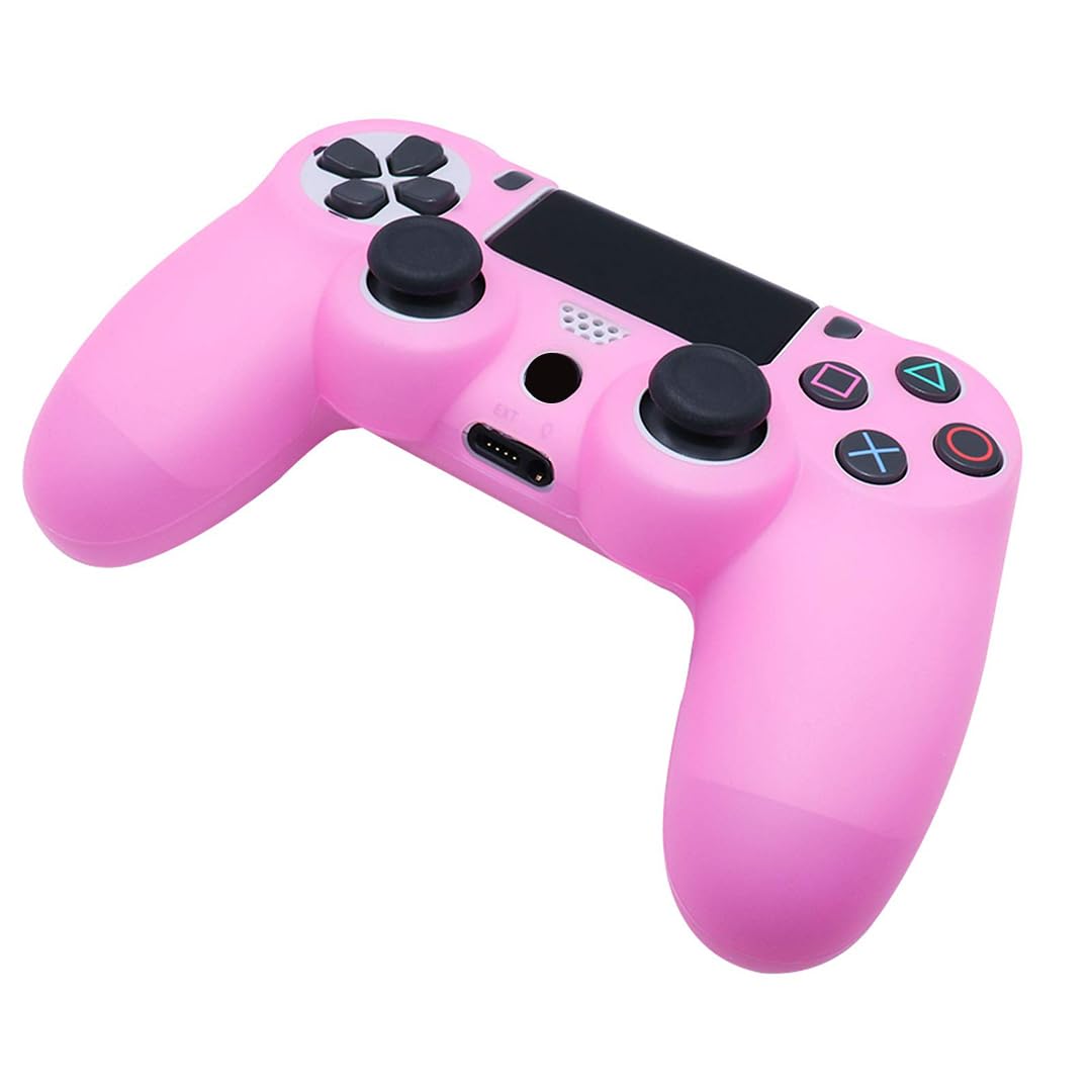 Pink PS4 Controller Skins RALAN, cover per controller in silicone compatibile con PS4 Slim/PS4 Pro (6 impugnature per pollice rosa Pro, impugnatura per cranio x 2) (rosa)