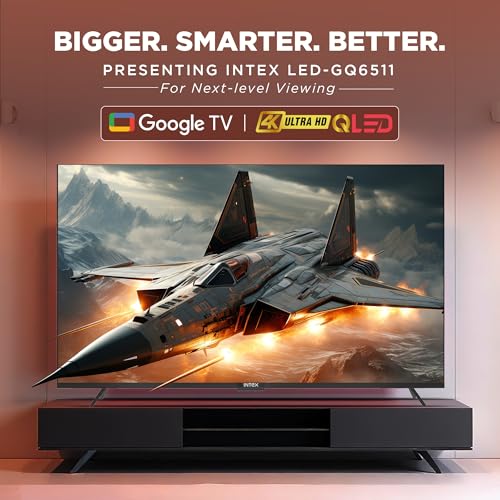 Image of Intex 164 cm (65 Inches) Frameless 4K QLED Smart Google TV | Android 14 | Dolby Vision & Dolby Atmos | 120Hz Refresh Rate | 2GB RAM + 32GB Storage | Google Assistant | Chromecast Built-In | LED-GQ6511