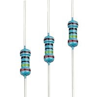 Vista 14 de 100pcs 1 ohm Resistor 1/4w (0.25 W) Resistencia fija de película metálica de tolerancia ±1%, múltiples valores de resistencia opcional
