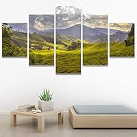 SIGNWIN 5 Panel Canvas Wall Art Greenlands for Home Decorations Ready to Hang - 60
