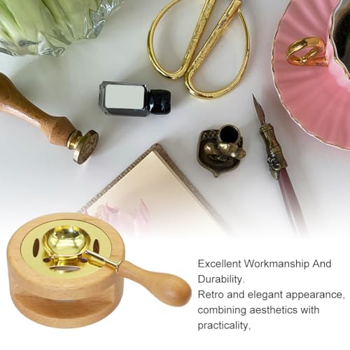 Siegelwachs Set, Wachssiegelwärmer Schmelzset, Wachssiegelwärmer Set, Wachssiegelwärmer Wachsheiztopf mit Schmelzlöffel, Wachs Siegel Perlen Set für Basteln Von Briefmarken, Inklusive Geschenkpackung