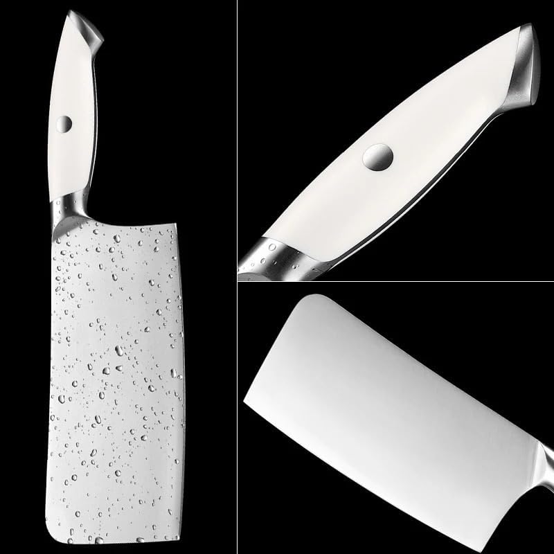 MAYIT Meat Cleaver Knife, 7 Inch Professional Bone Chopping Butcher Knife With Heavy Duty Blade Chinese Chef's Bone Cutting Knife For Kitchen, MAYiT5475