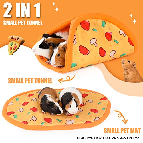 ONEJU Guinea Pig Hideout & Tunnel, Rabbit & Bunny Accessories - Pizza Pattern, 34 x 17 x 20cm (L x W x H) - Image 2