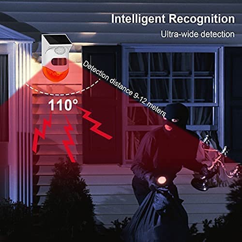 Solar-Strobe-Alarm-Light-with-Motion-Sensor-Siren-Outdoor-Alarm-Siren-with-Remote-Controller-120db-Sound-Security-Siren-Light-IP67-Waterproof-and-4-Mode-for-HomeFarmBarnVillaYard1Pack