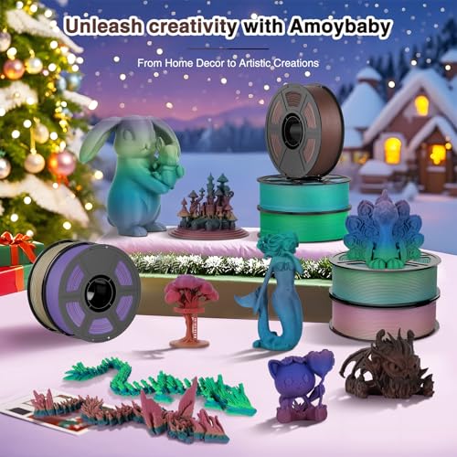 Image of Matte Rainbow PLA Filament 1.75mm, Multicolor Gradient 3D Printer Filament, Fast Color Change PLA Filament 250g, Solar Eclipse