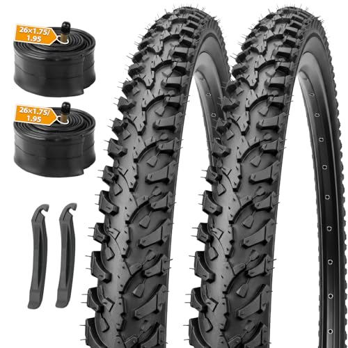 MOHEGIA 26x1.95 Mountain Tires Set with Tubes & Levers, 2 Pack - image 1