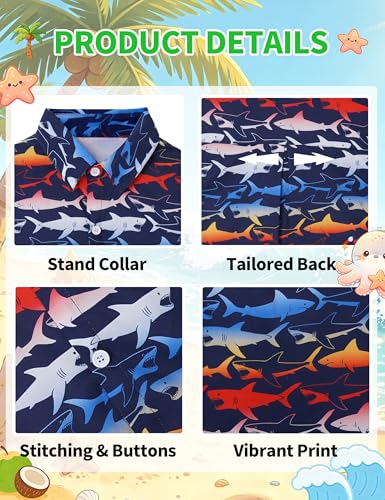 Image of Boys Hawaiian Shirt Kids Button Down Aloha Beach Hawaii Tops 5-14Y