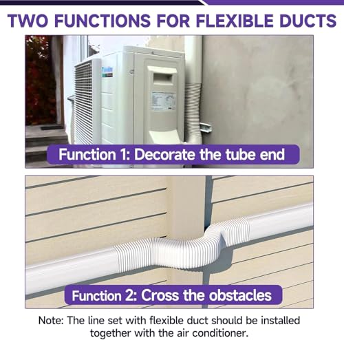 Cestluck Mini-Split AC Line Set Cover: 5" 26.5 Ft Minisplit Lineset Cover Kit, Line Hide for Mini Split Central AC HVAC Heating System, Waterproof PVC Outdoor Decorative for Mini Spilt Heat Pumps by Cestluck - Image 5