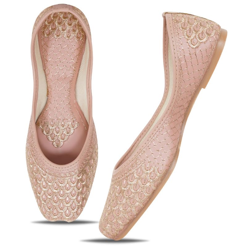 Image of DFR Women Juti | Embroidered Rajasthani Mojari Girls Shoe