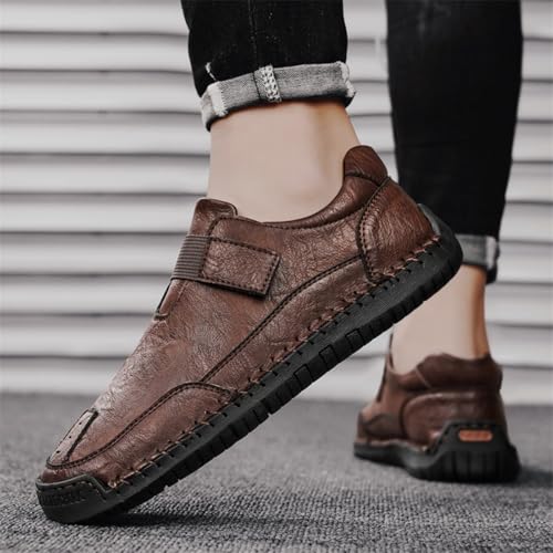 Men's Adjustable - Strap Leather Loafers, Trendy Casual Shoes - Ideal for Weekend Outings, Casual Gatherings & Daily Commutes3