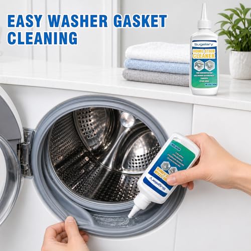 Image of Sugelary Mold Stain Cleaner, 10 Fl oz All-Purpose Gel for Front Loader Seal, Household Cleaner Gel for Bathroom Grout, Sink, Shower, Caulk, Washing Machine Cleaning Solution