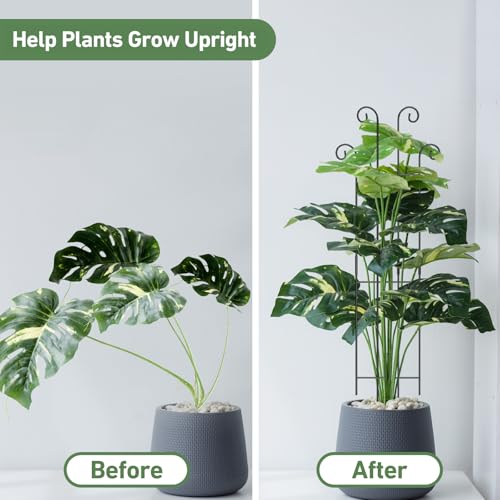 Image of 32.6in Tall Plant Trellis Indoor, Metal Garden Trellis for Climbing Plants, Expandable Trellis for Potted Plants for Ivy Pothos Hoya Monstera, 4 Pack