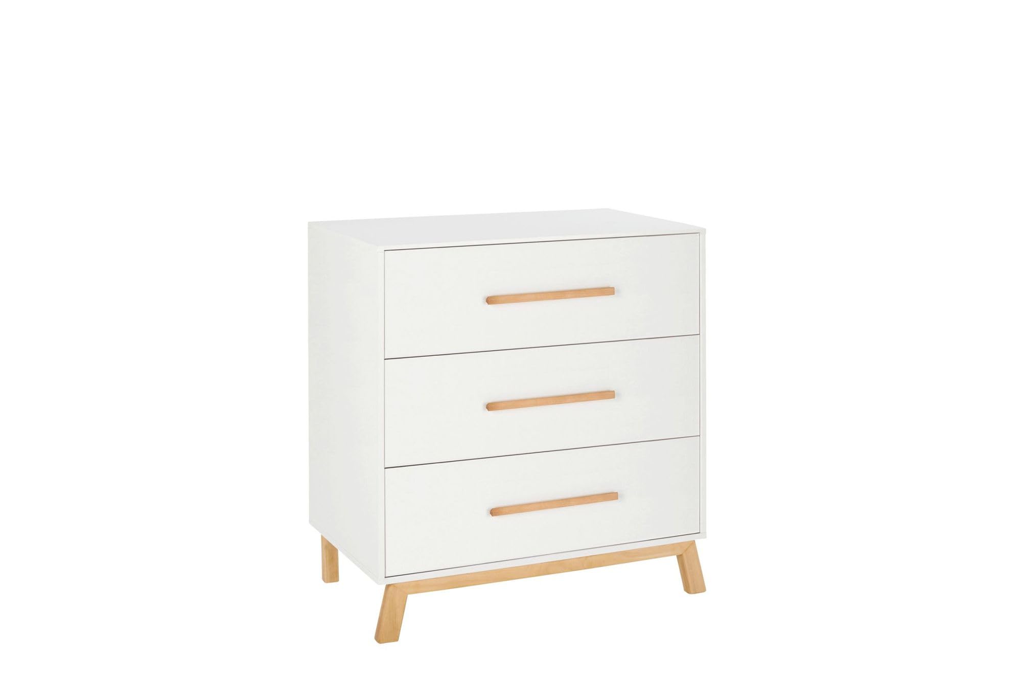 Schardt - Wickelkommode Venice - Kommode mit abnehmbaren Wickelaufsatz - massives Buchenholz - 3 Schubläden mit Selbsteinzug - angenehme Wickelhöhe von 94cm