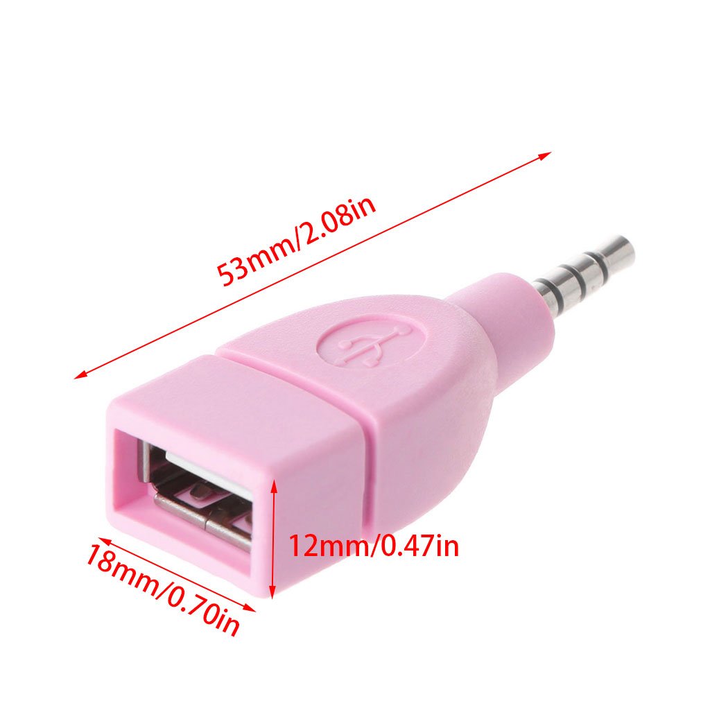 Aouzsta Converter 3.5mm Male AUX Plug to USB 2.0 Female Converter Adapter for Car Connector Accessories