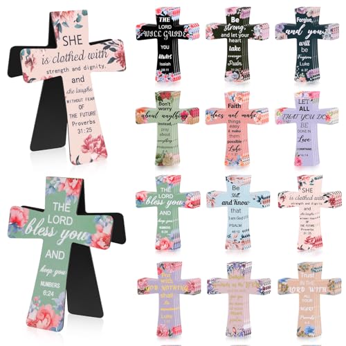 Resurhang 48 Pcs Magnetic Bookmarks Christian Cross Magnetic Page Markers Religious Bible Verses Bookmarks for Mothers Day Women Student Church Study Group Graduation Coworker Team (Flower)