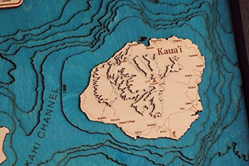 Beautifully Detailed! Kaua'i 3D Wood Map #TOP2