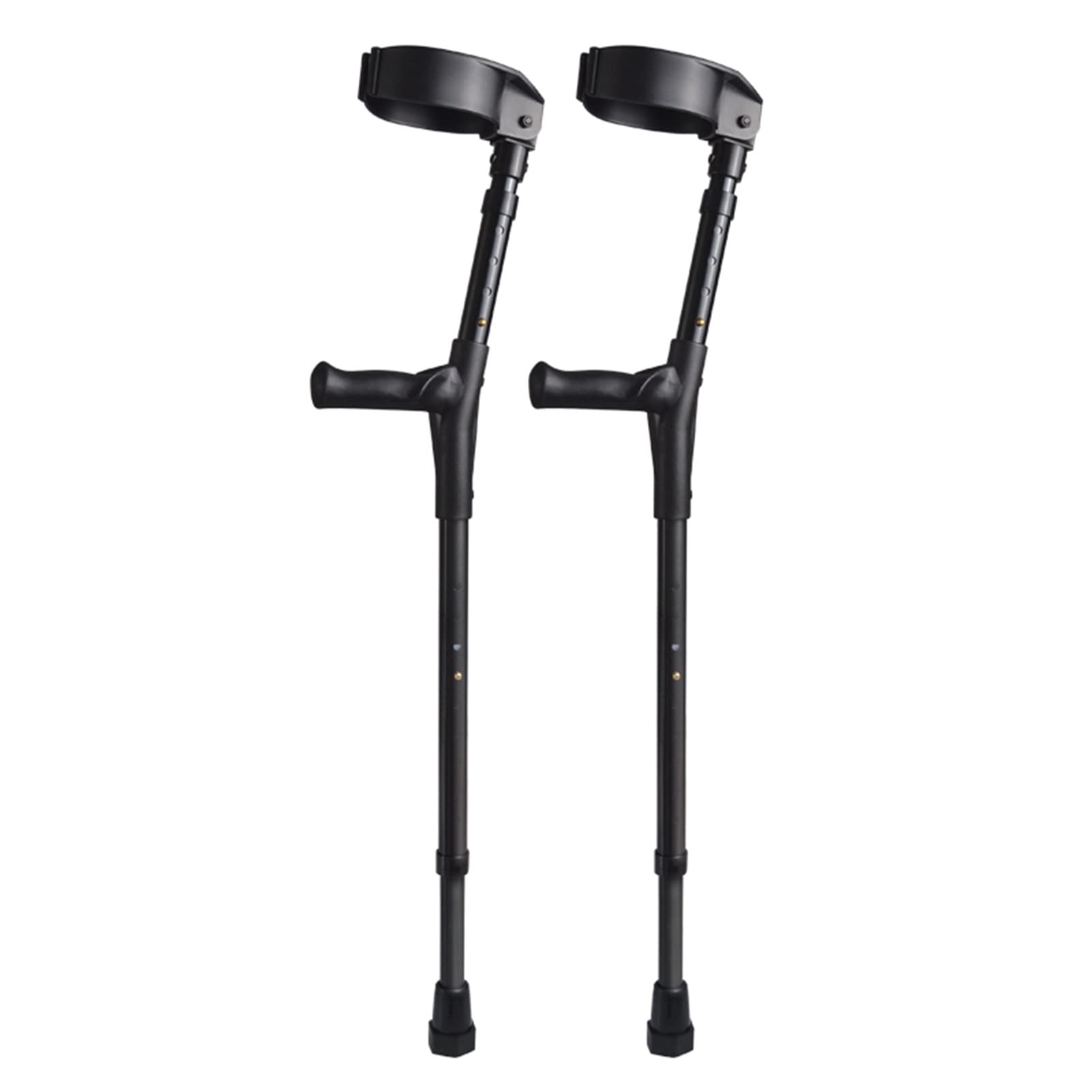 Muletas de antebrazo para niños, muletas de Codo telescópicas, manijas ergonómicas, muletas de Manos Libres, Aluminio, 1 par (Color : Black)