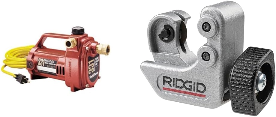 Liberty Pumps 331 Portable Transfer Pump Bundle with RIDGID 101 Close Quarters Tubing Cutter, Silver, 1/4-inch to 1-1/8-inch