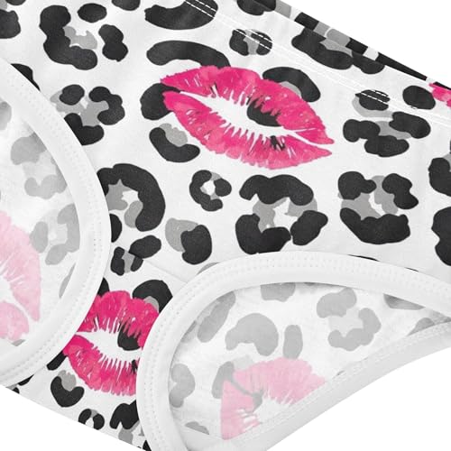 Black Gray Leopard Pink Lips Toddler Underwear Floral 2t Cotton Girl Panties Cute Cartoon Kids Briefs Undies4