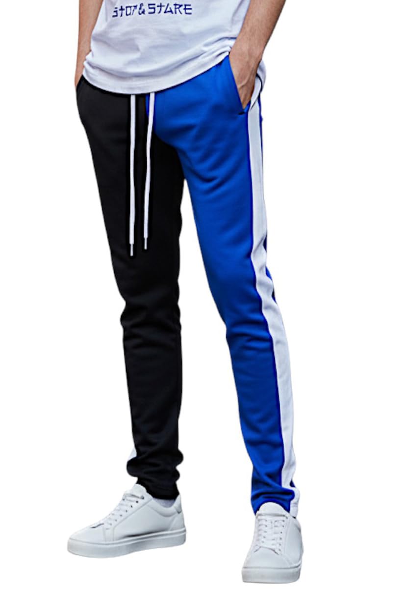 SCREENSHOT-Track Pants Basic Mens Premium Slim Fit Athletic Fitness Fashion Urban Lifestyle Streetwear Bottoms
